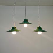 Enamelled industrial hanging lamp