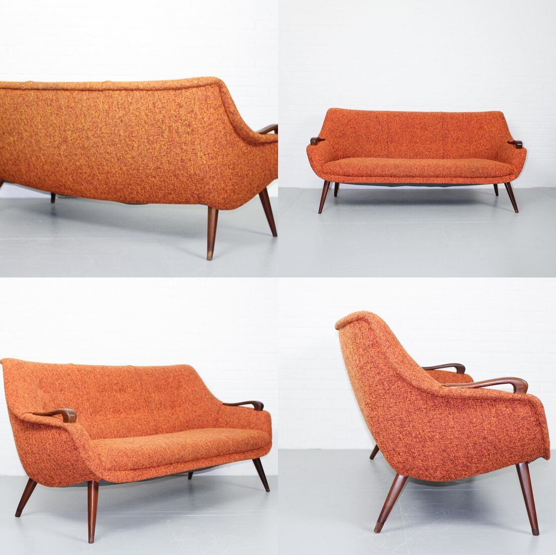 Sofa Orange organic Danish 50s/60s