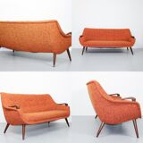 Sofa Orange organic Danish 50s/60s