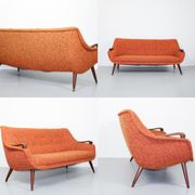 Sofa Orange organic Danish 50s/60s