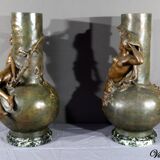 Pair of Regulate Vases, signed L. Moreau – Late 19th century