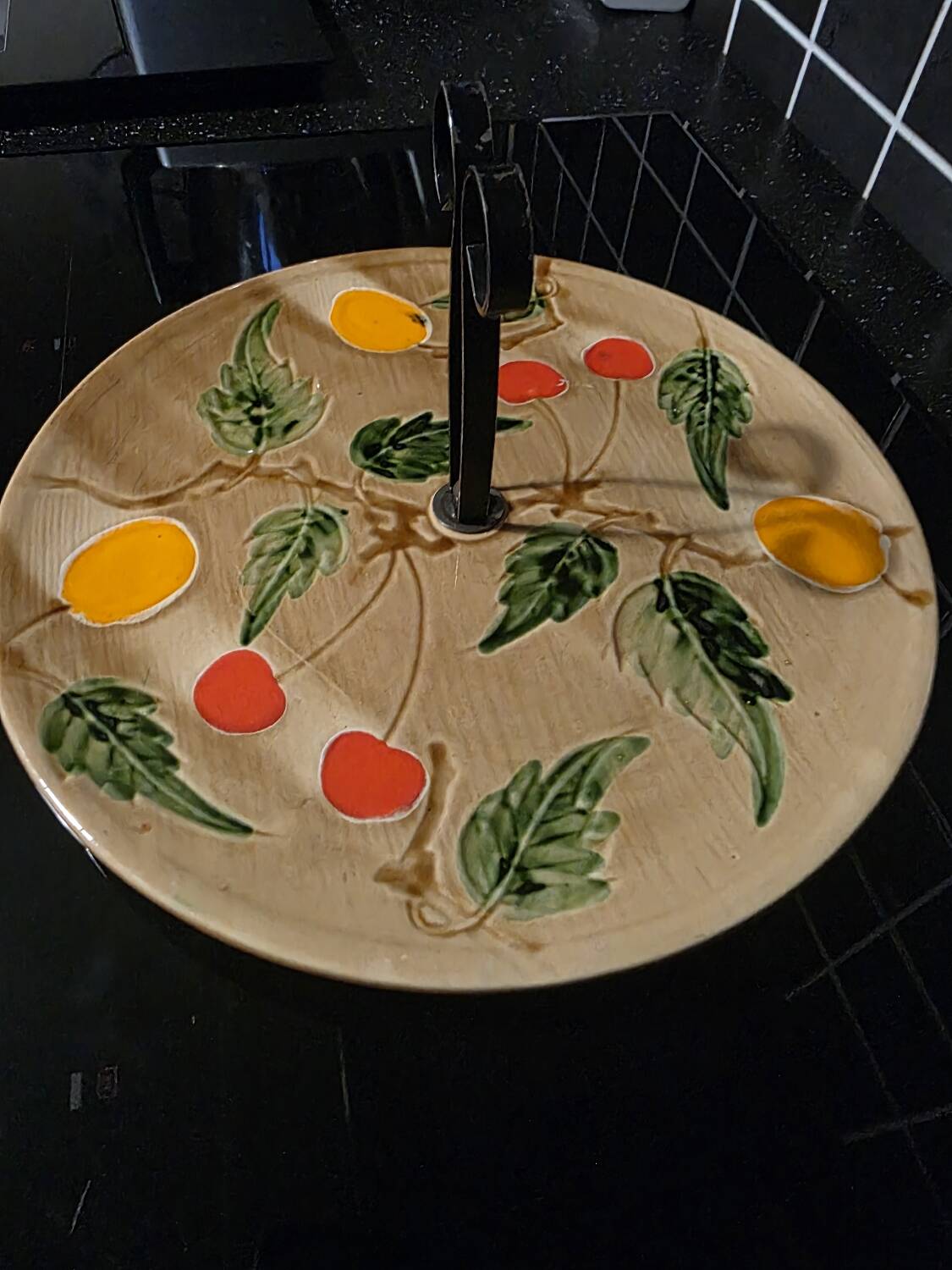 Vintage presentation plate Poët-Laval – Fruit Decor – Drô Craftsmanship