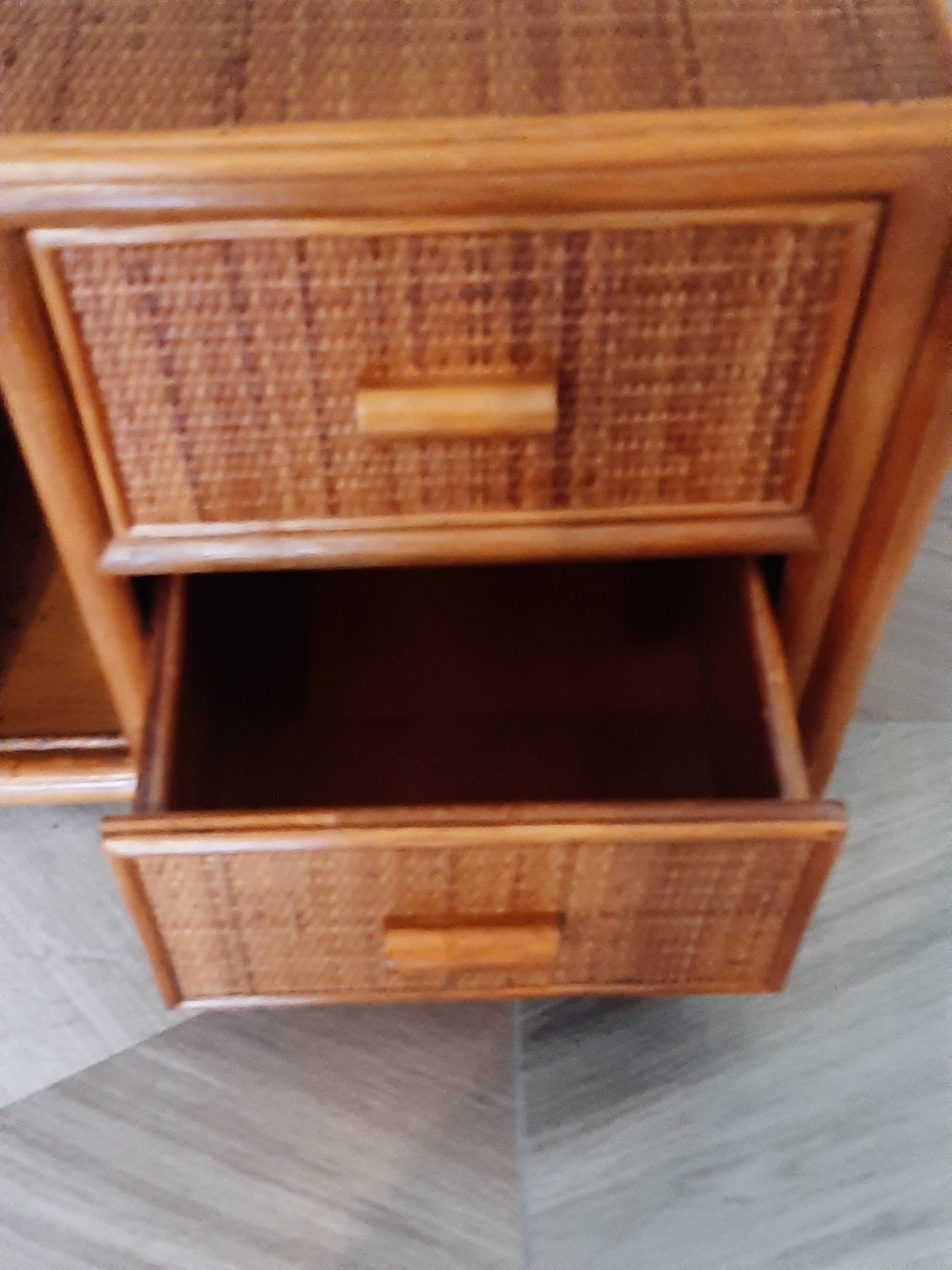 woven rattan chest of drawers - 2 drawers