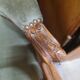 Vintage Louis XV style wing chair, light green velvet