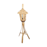 Floor lamp in rattan and vintage bamboo