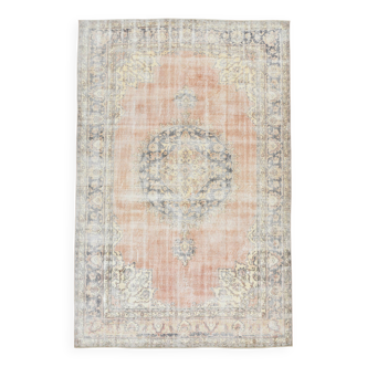 Tapis vintage en laine et coton pastel