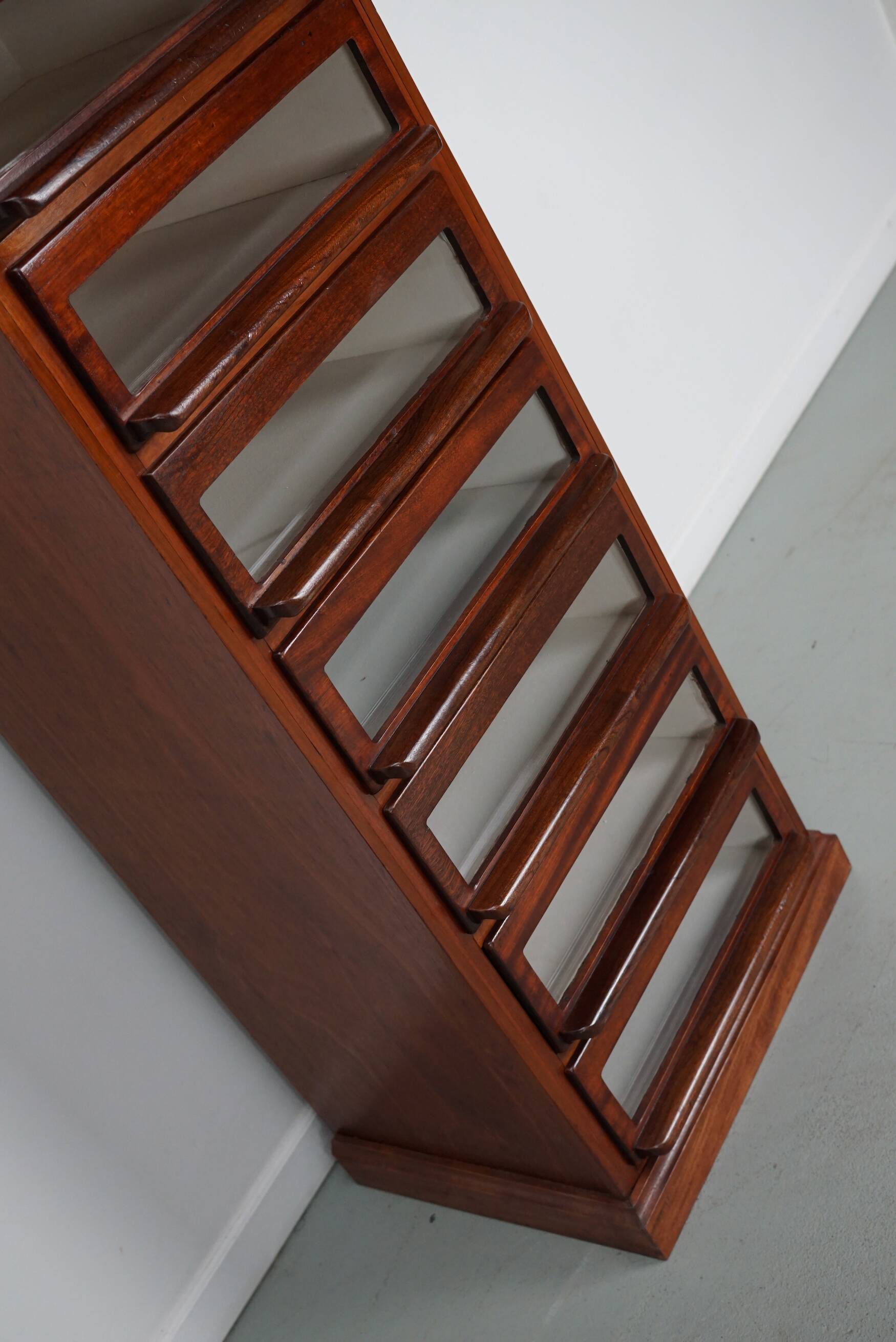 Vintage Dutch Hardwood Haberdashery Shop Cabinet, 1930s