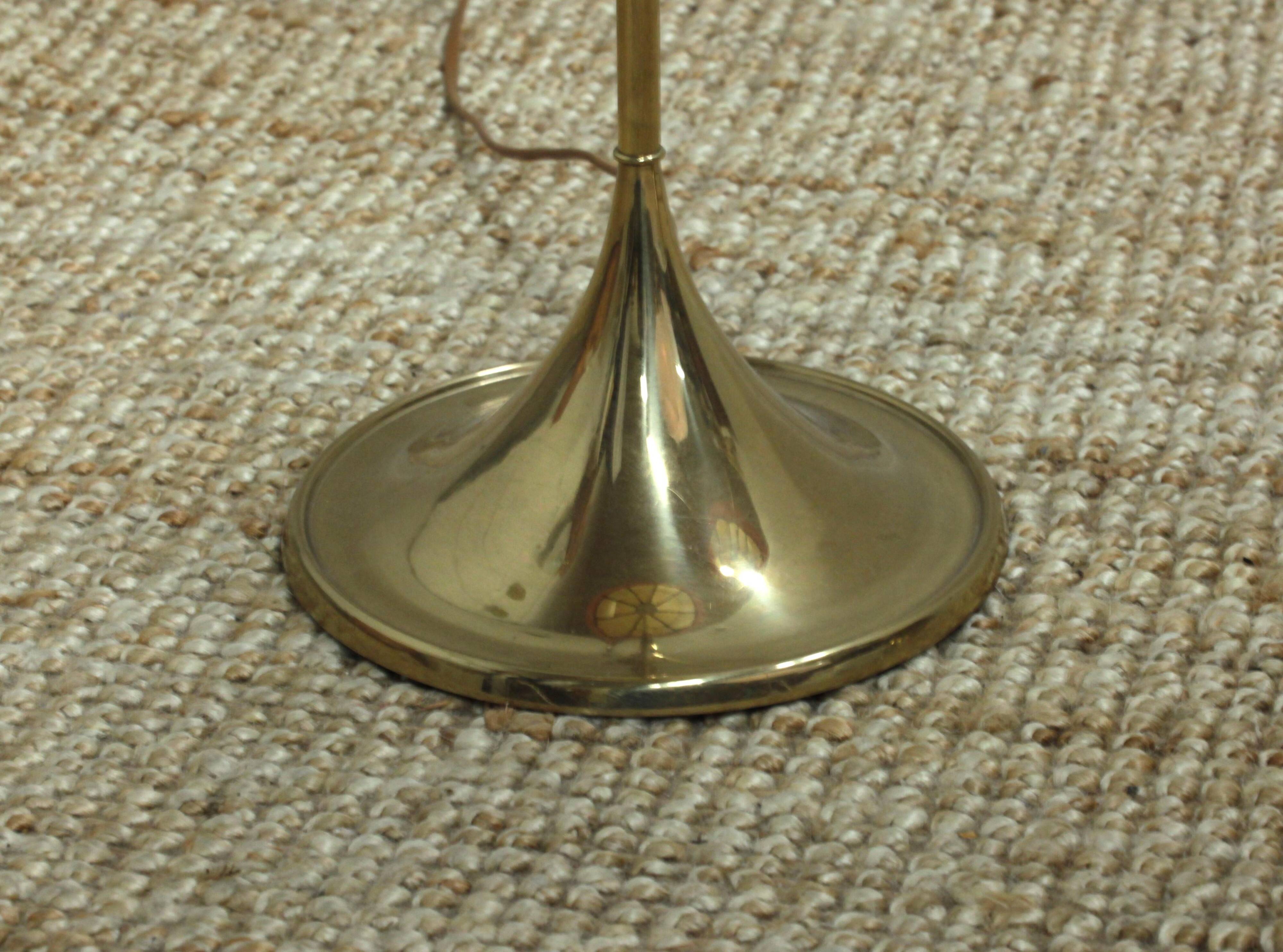 Pair of Bergboms floor lamps, G-024, brass, modern Scandinavian / mid-century style.
