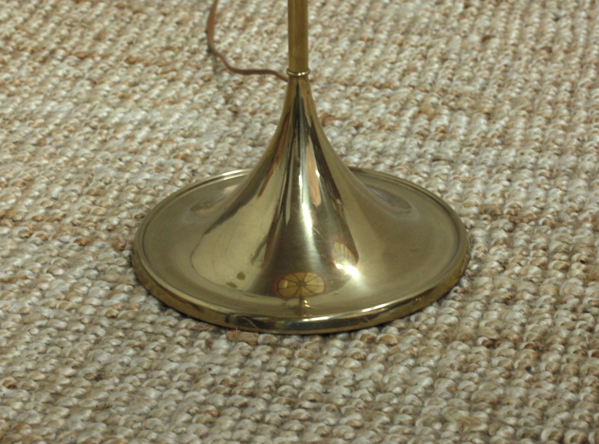Pair of Bergboms floor lamps, G-024, brass, modern Scandinavian / mid-century style.