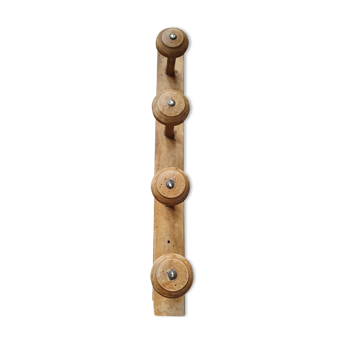 Patère 4 branches en bois tourné vintage