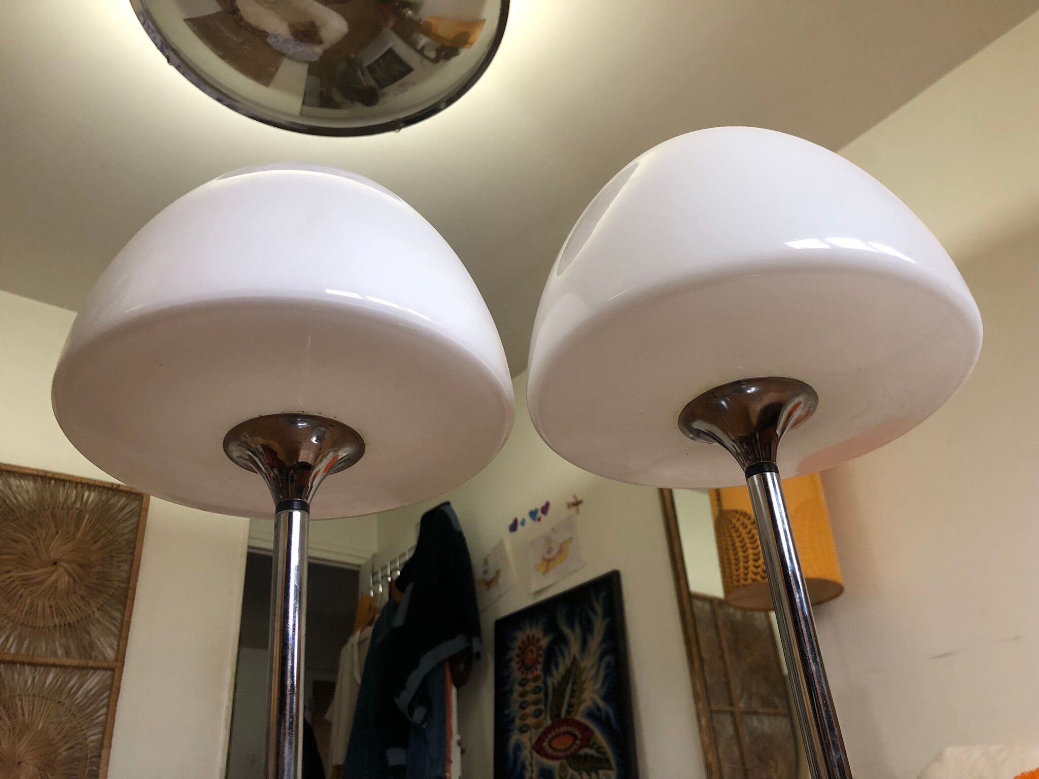 Set of 2 vintage tulip foot lamps