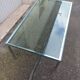 Vintage glass slab coffee table