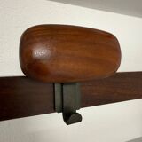 Antique Italian design wall coat rack Ezhio Longhi / Elam vintage teak