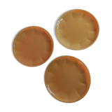 Trio d'assiettes à dessert en porcelaine