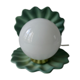Ceramic shell lamp and opaline, 80s