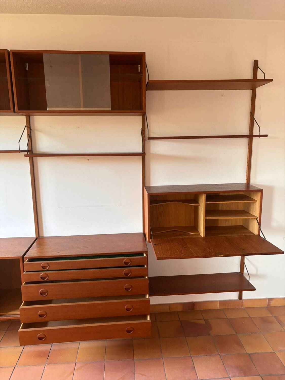 Étagère scandinave en teck modulable