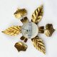 Applique fleur vintage en métal doré à la feuille d'or