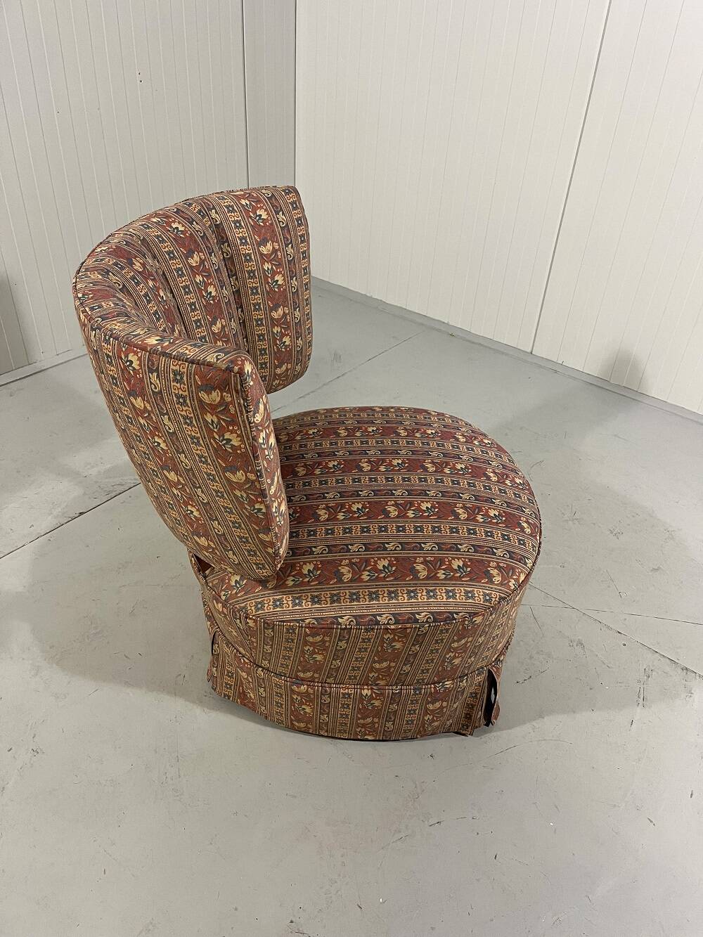 Chauffeuse scandinave en tissu, années 1950