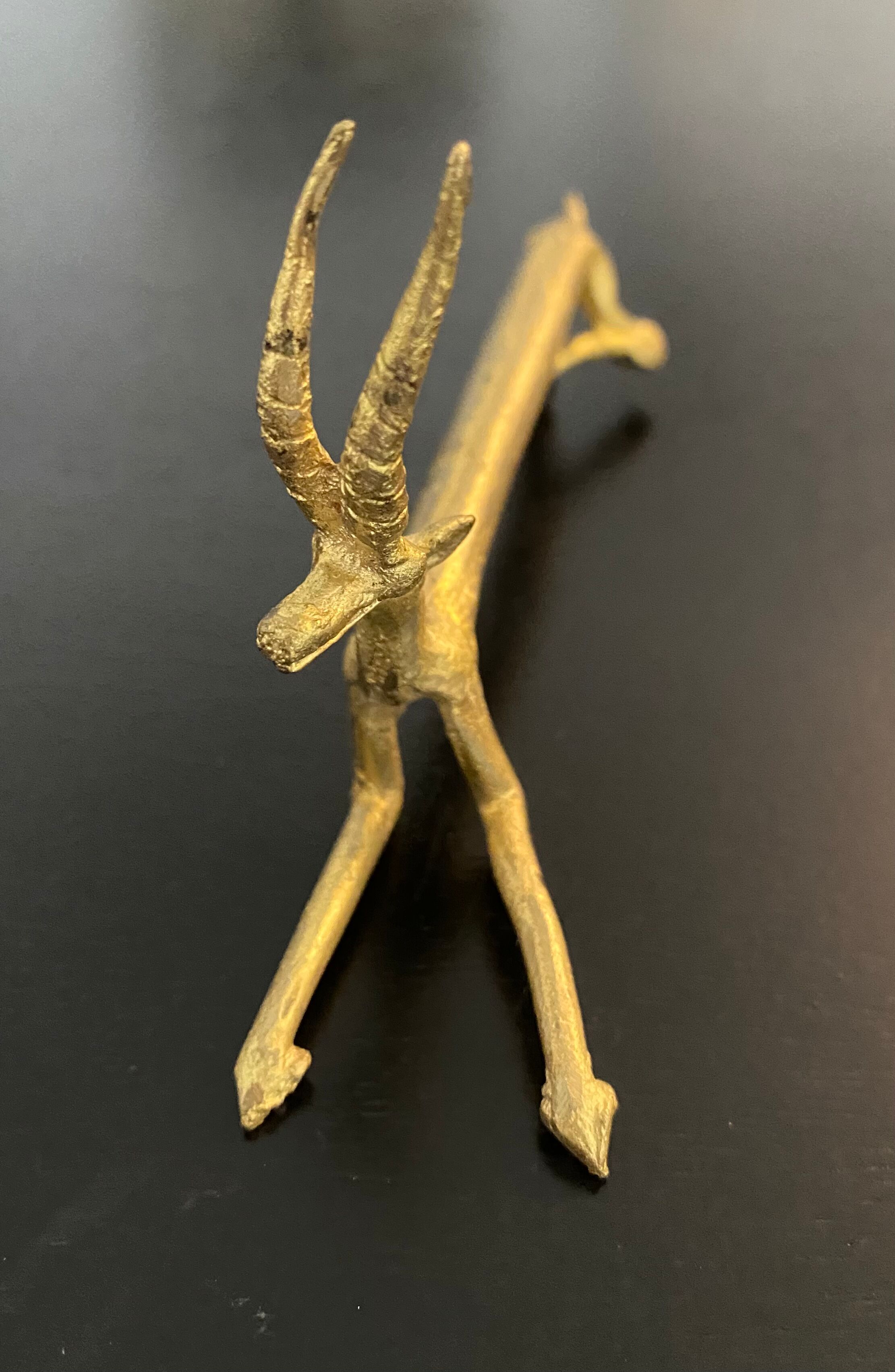 6 porte-couteaux forme antilope en laiton