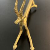 6 brass antelope-shaped knife holders