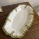 Vintage large rectangular green serving platter with Limoges gilt trim