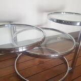 Glass and chrome coffee table