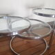 Glass and chrome coffee table
