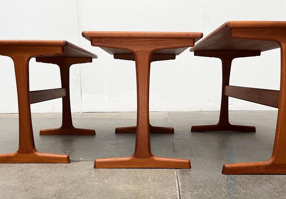 Nest of teak tables from the mid-century by Vildbjerg Møbelfabrik, 1960s, set of 3.