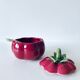 Pot en céramique barbotine tomate
