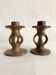 Pair of soapstone candlesticks, Kenya