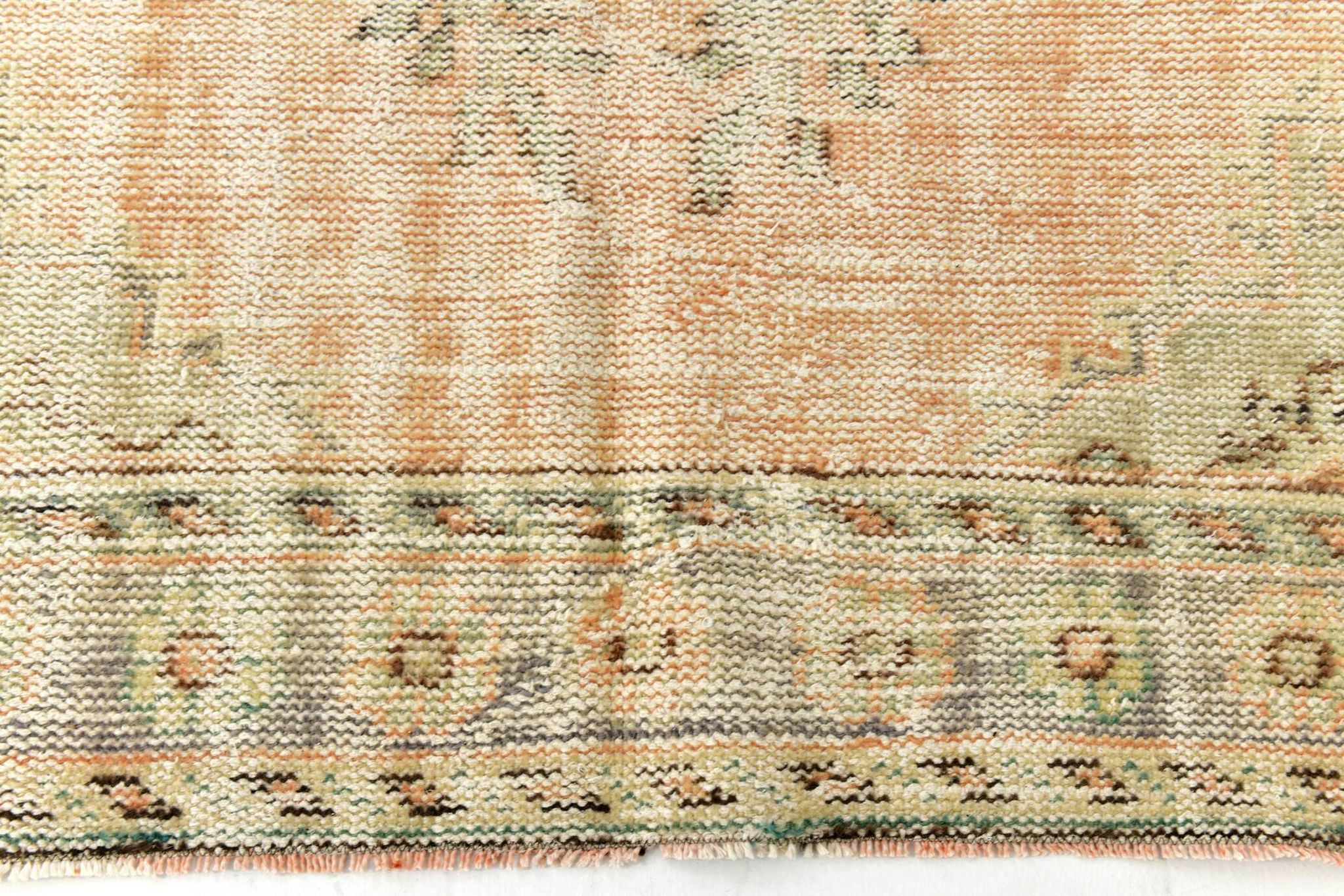 5x9 Vintage Oriental & Bordered Pattern Orange Turkish Rug, 170x274Cm