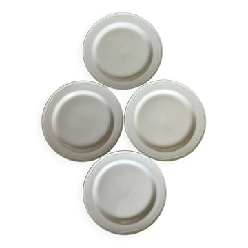 4 assiettes à dessert vintage porcelaine anglaise liseré perlé