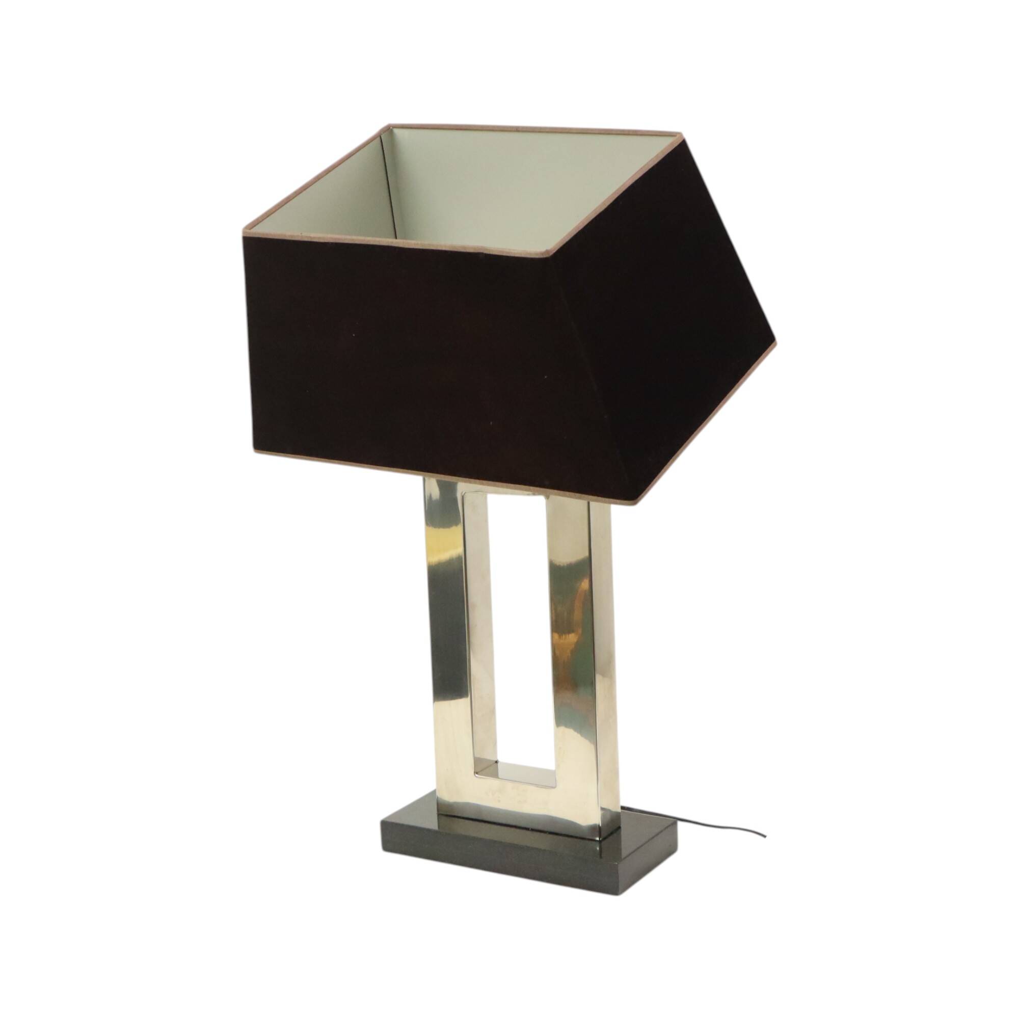 Lampe de table design Eichholtz Arlington en acier inoxydable avec base en granit 72 cm