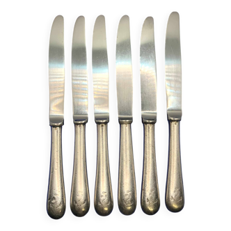 Set of 6 small silver-plated Navy knives from Christofle