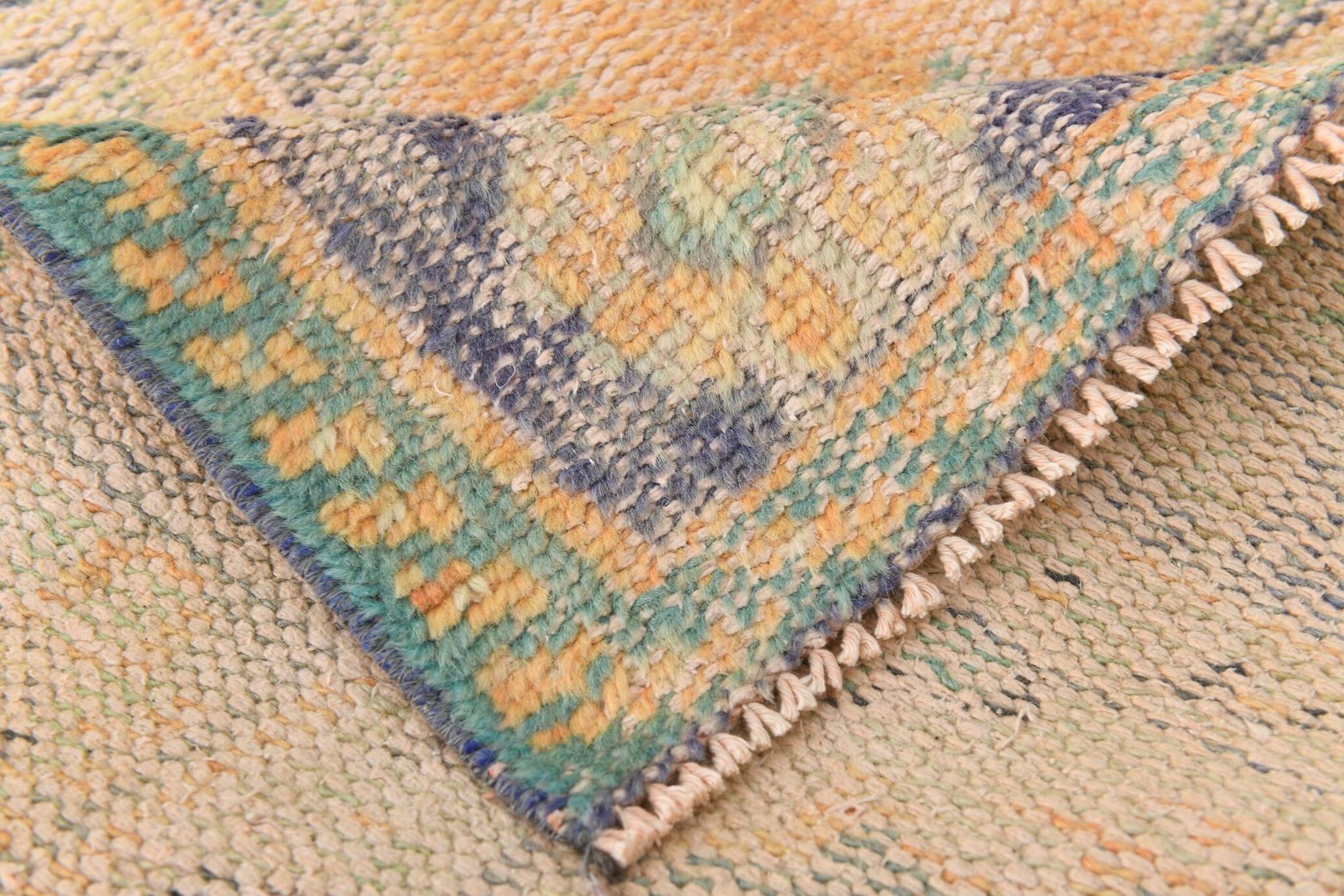 6x10 Turkish Light Orange Cream Vintage Rug, 195x313Cm