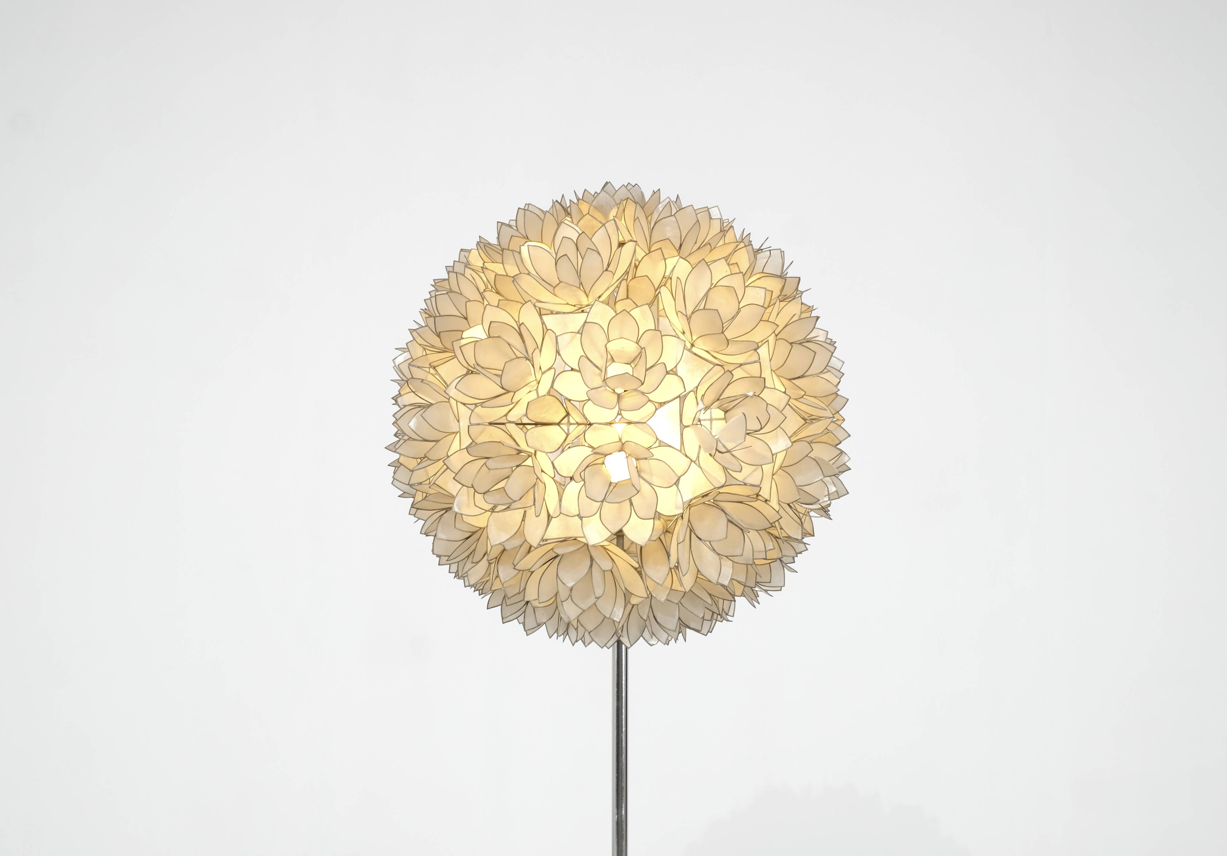 Mother-of-pearl floor lamp by Rausch, Germany, 1960s.