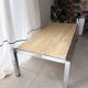 Table basse en métal chromé et travertin, 1970