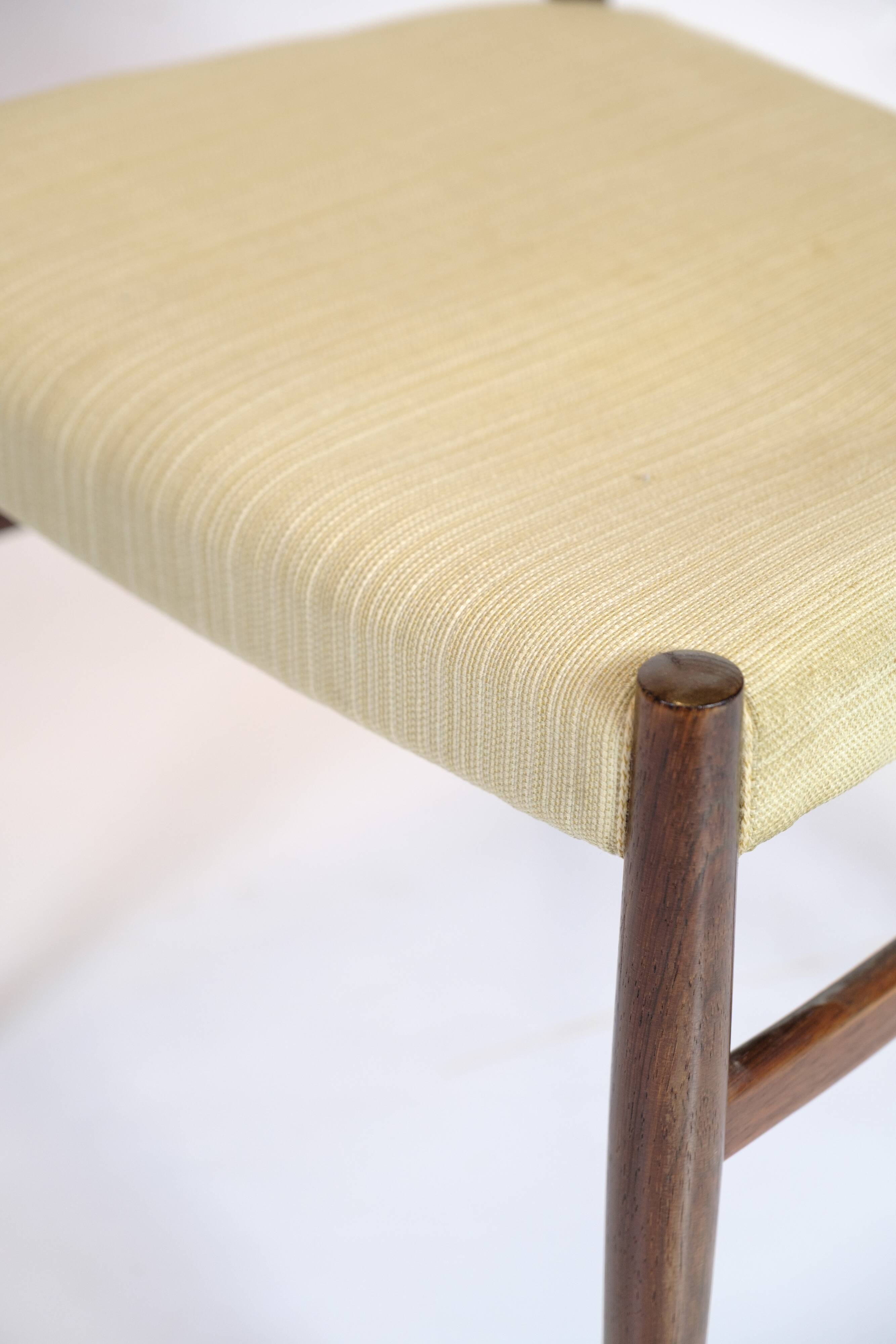 Dining chair - Rosewood - Light wool fabric - N.O. Møller - 1960s