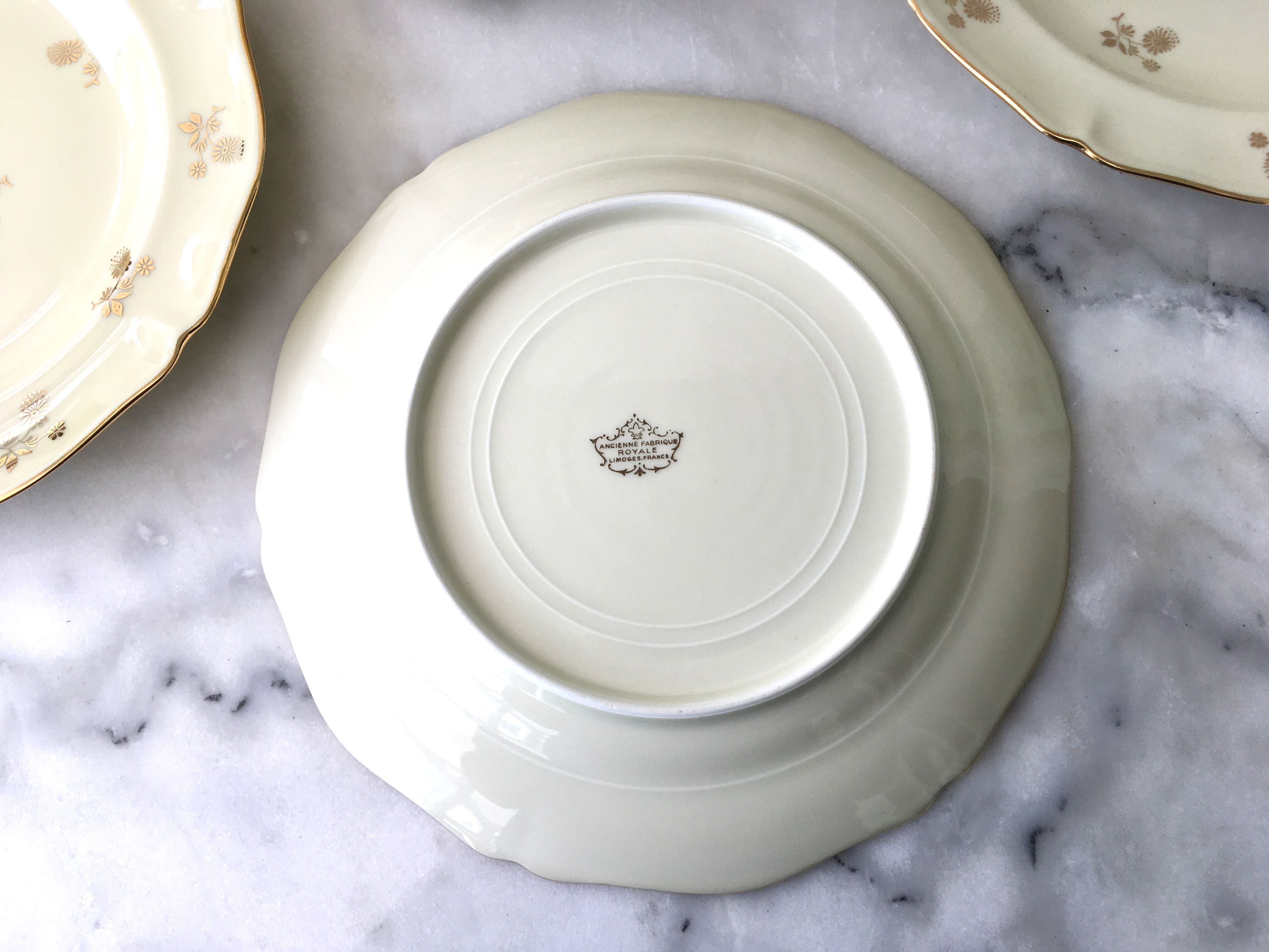 Set of 11 flat plates porcelain from Limoges