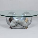 Knut Hesterberg. Space Age coffee table by Knut Hesterberg for Ronald Schmitt, diamond aluminium, 1970s, Germany.