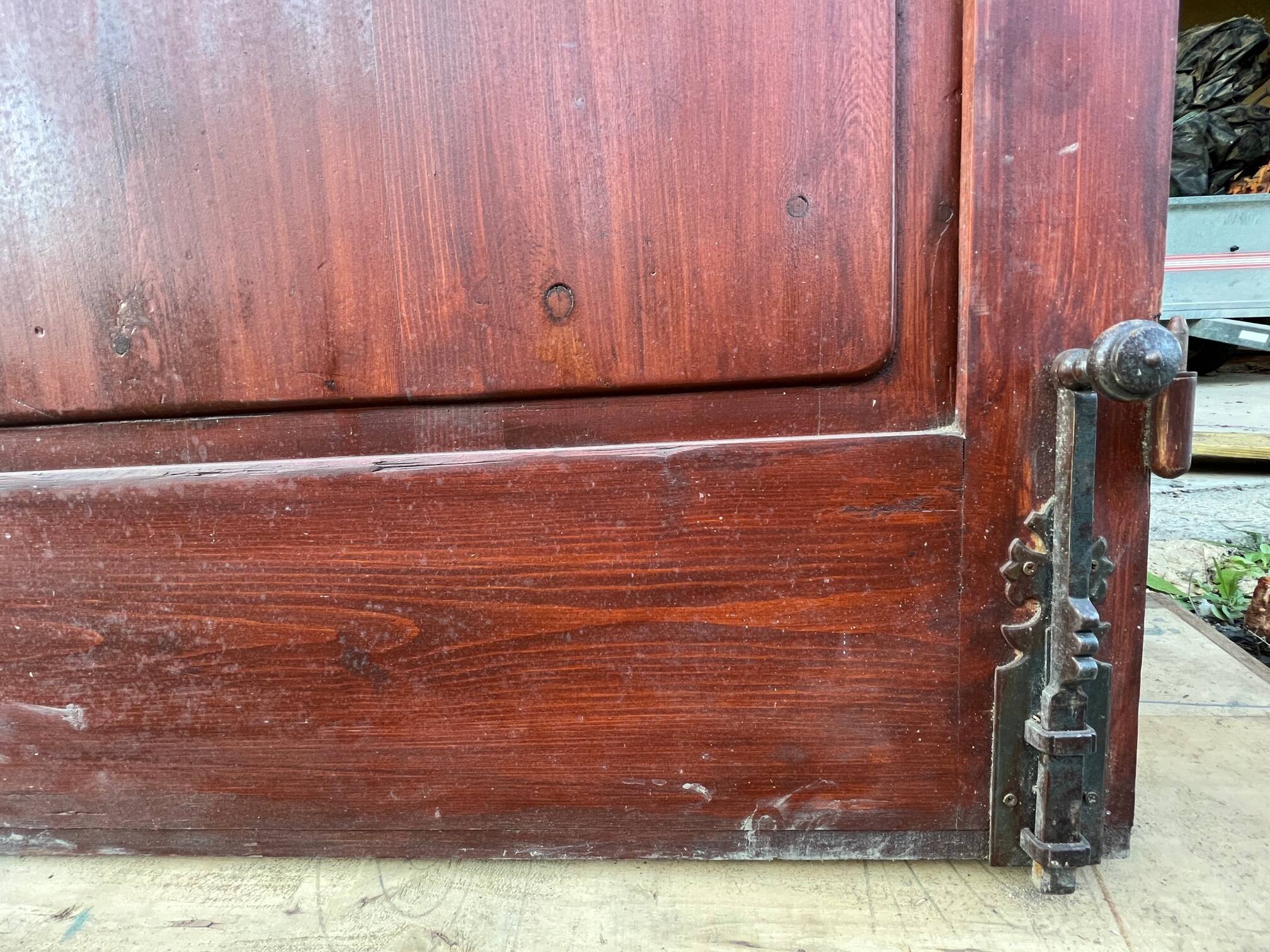 Portes de magasin fin XIXem, devanture de mercerie avec vitraux Art Nouveau