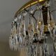 Lustre cascade de pampilles en cristal et laiton