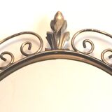 Deknudt 60s gold brass oval mirror- 65x50cm