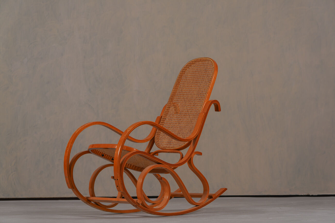 Vintage bentwood rocking chair by Luigi Crassevig, Italy 1970s