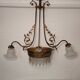 Gold metal chandelier and three-light beads