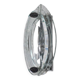 Crystal and steel wall light, Italy, 1960s.