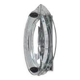 Crystal and steel wall light, Italy, 1960s.