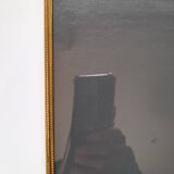 Rectangular curved glass frame 24 x 30 cm Vintage gold metal beads and edging