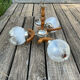 Exceptional Space Age / Mid-Century suspension chandelier, 3 concave globes.