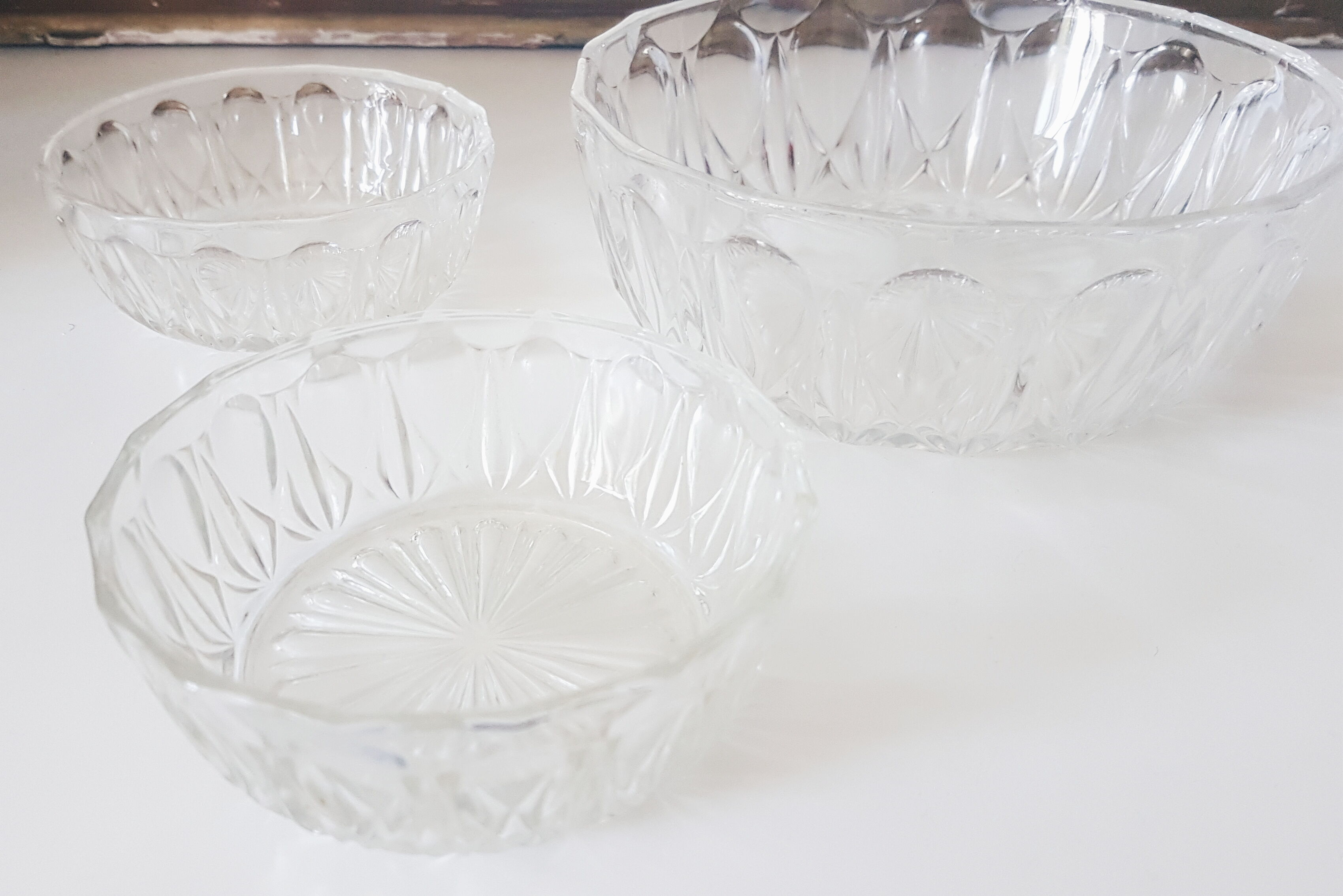 Glass dessert set Salad bowl and bowls